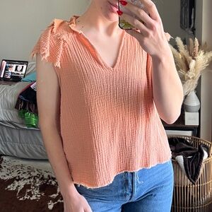 Nation LTD vneck flutter sleeve blouse size small